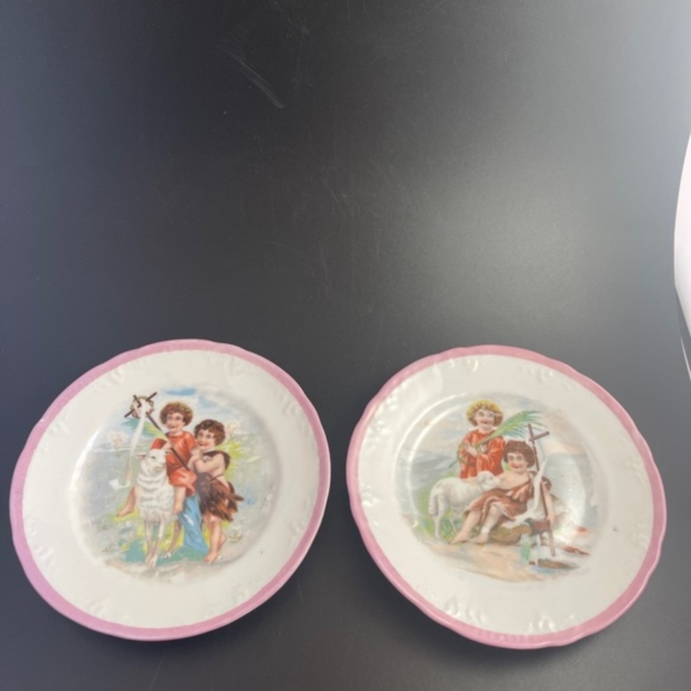 Vintage Small Baby Scene Plate 6” Set of 2